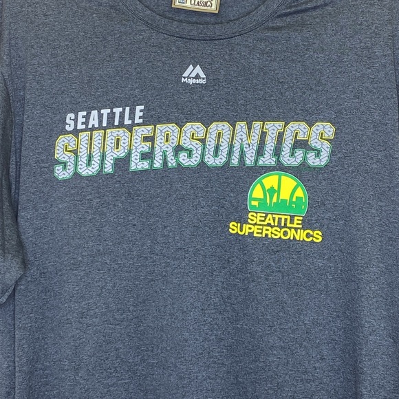 Majestic Hardwood Classics Seattle Supersonics Tee Men's XL - Picture 2 of 7